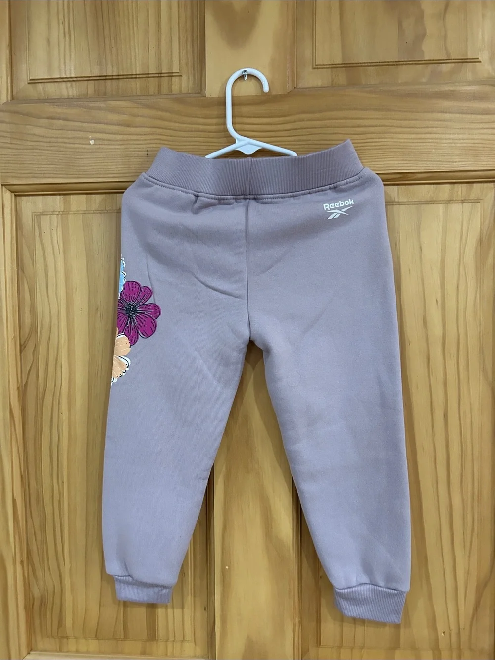 Reebok Girls Lilac Purple Hoodie & Joggers with Floral Graphics